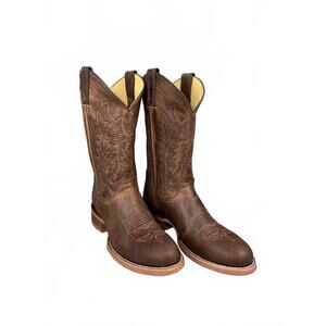 NEW JUSTIN BOOTS men's wide round boot in aged_khaki